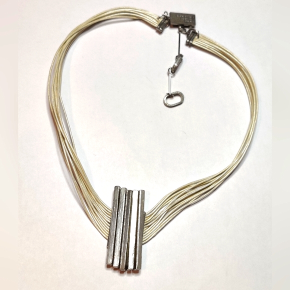 Modernist Multi-Strand Bar Pendant Necklace by Anne-Marie Chagnon - Picture 6 of 7